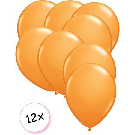 Ballonnen Oranje 12 stuks 27 cm